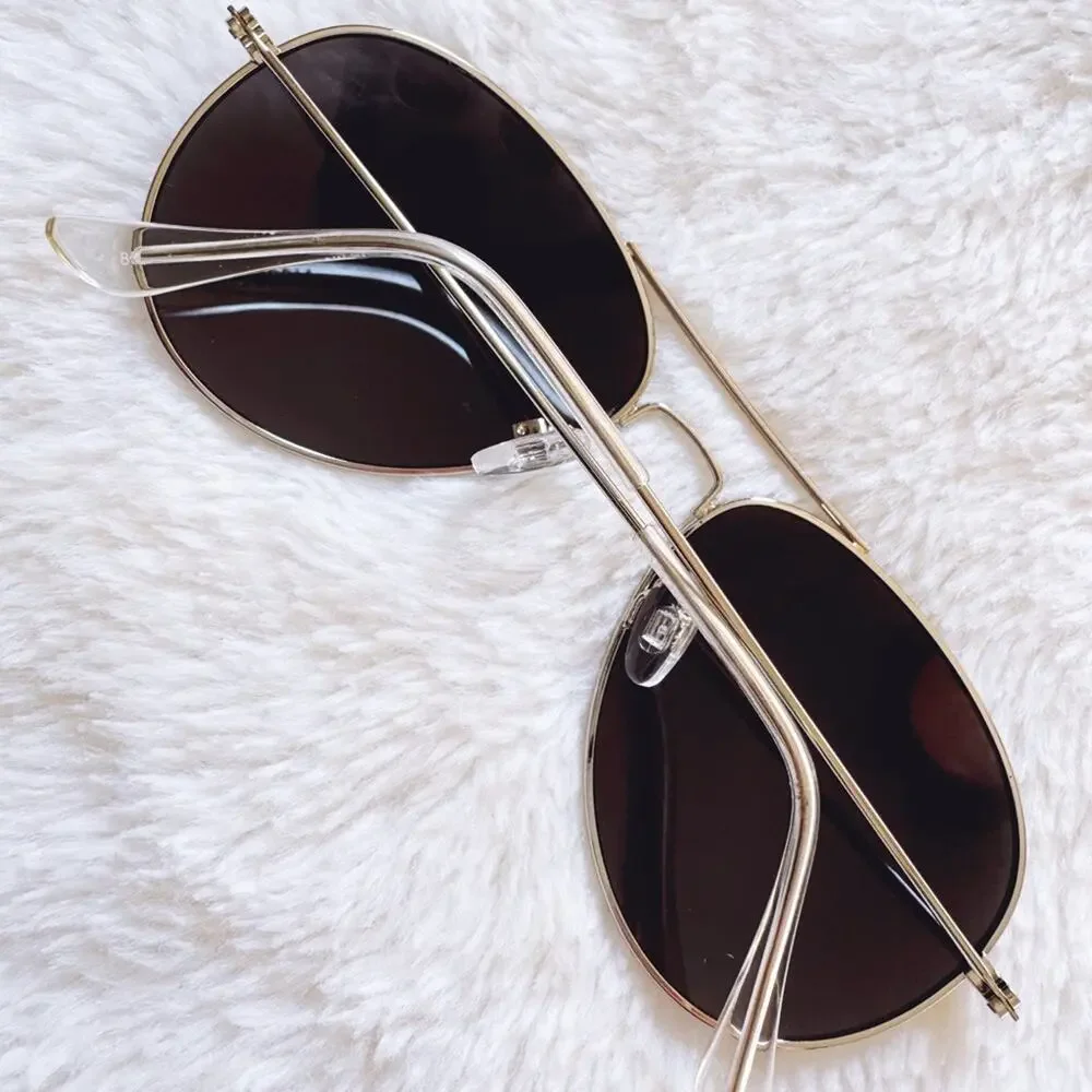 Francine Silver W/ Mirrored Lenses Aviator Sunglasses - Picture 11 of 12